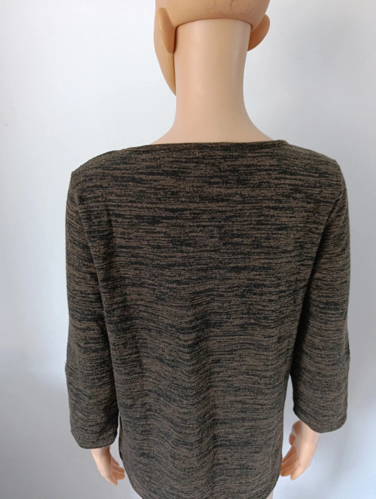 T-shirt La Halle femme L marron chiné manches 3/4 inscription dorée – photo 8